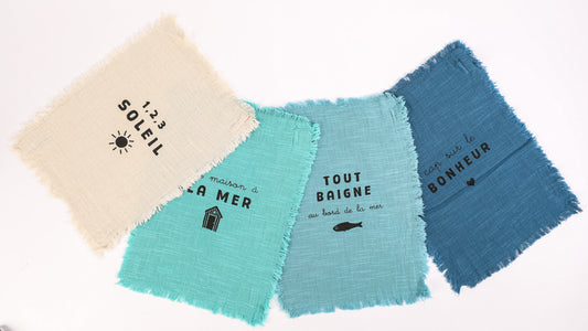 Lot de 4 essuie-mains cap sur le bonheur