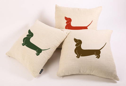 Coussin carré teckel