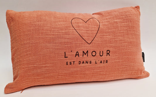 Coussin rectangle l'amour est dans l'air