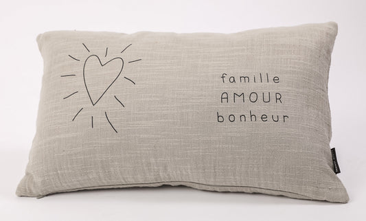 Coussin rectangle famille amour bonheur