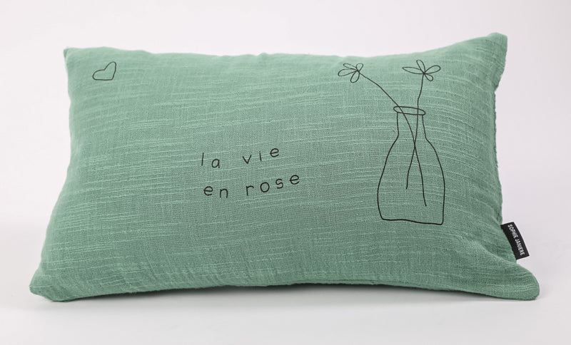 Coussin rectangle la vie en rose
