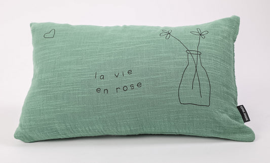 Coussin rectangle la vie en rose