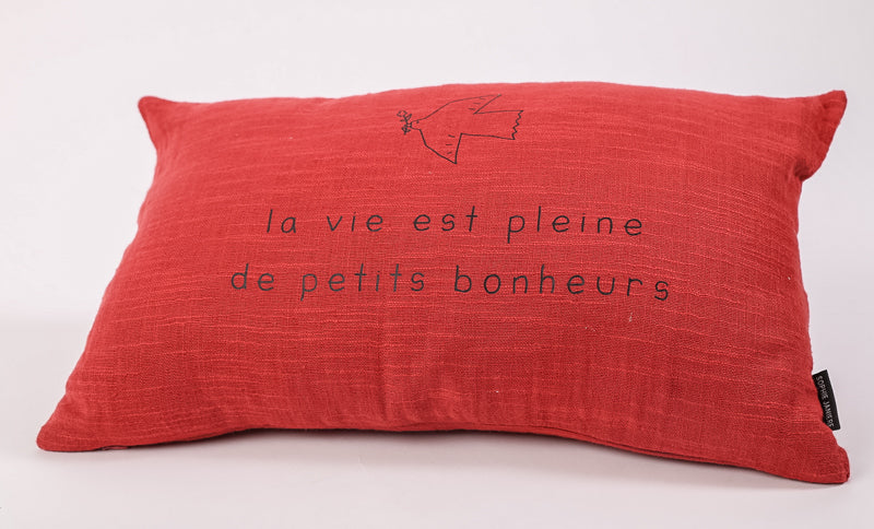 Coussin rectangle la vie est pleine de petits bonheurs