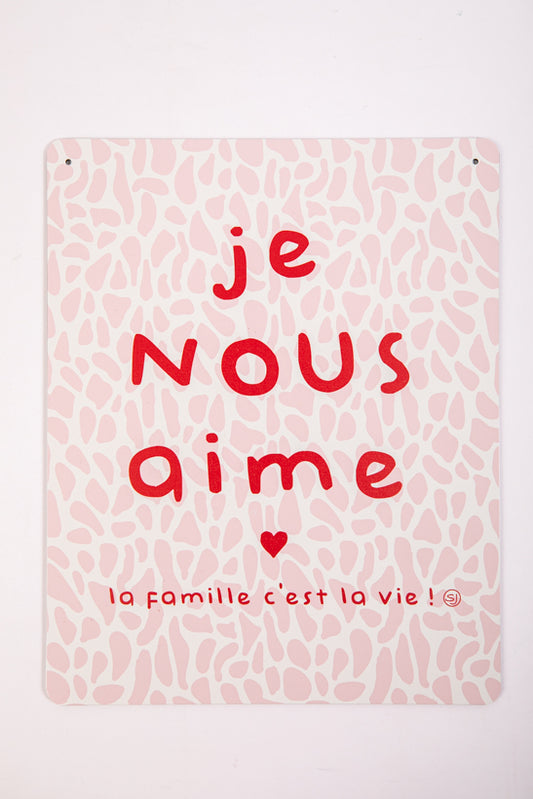 Plaque décorative la famille c'est la vie