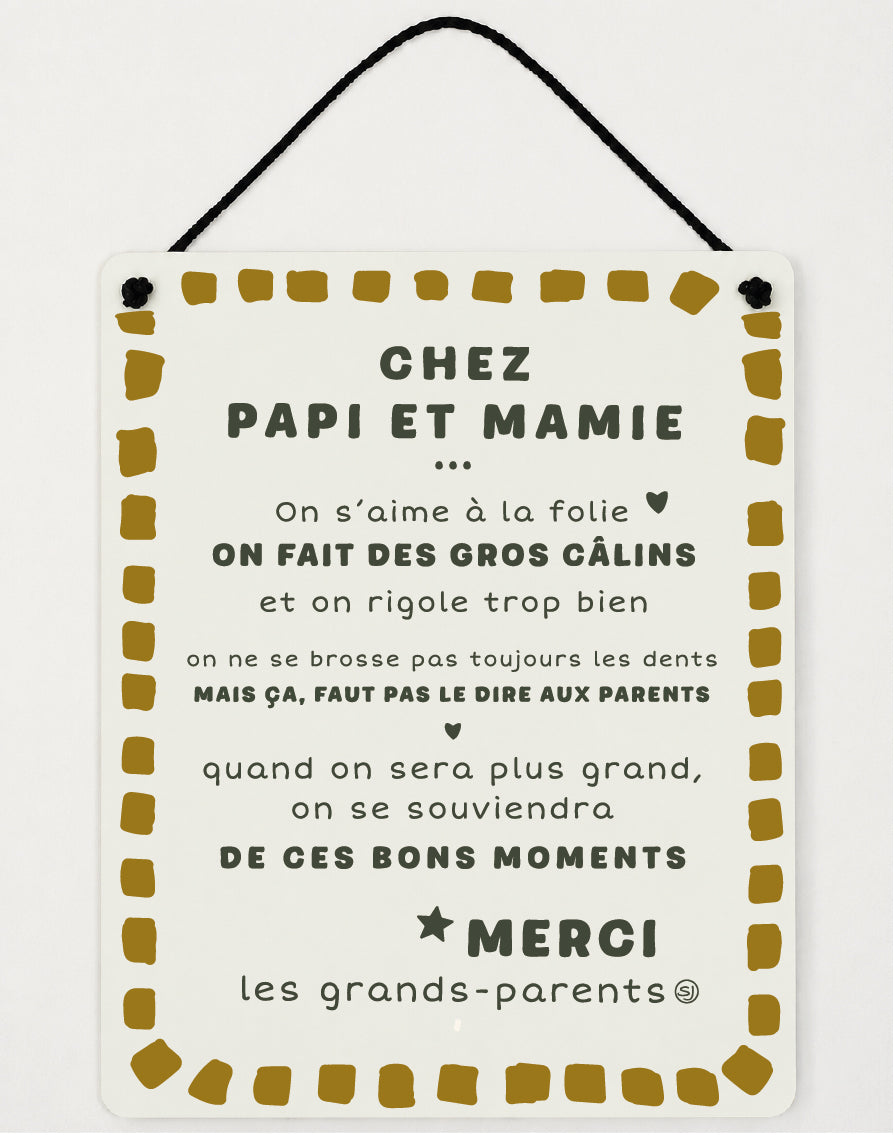 Plaque décorative chez papi et mamie