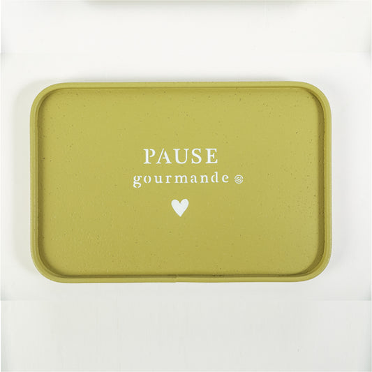 Plateau liège 20x30cm pause gourmande